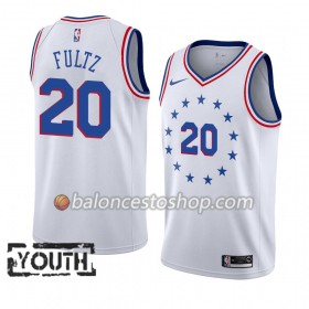 Camiseta Niños NBA Philadelphia 76ers Markelle Fultz 20 2018-19 Nike Blanco Swingman